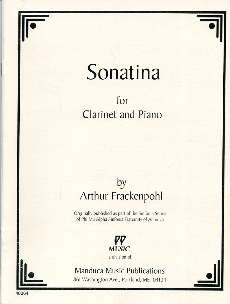 クラリネットとピアノのためのソナチネ（アーサー・フラッケンポール）（クラリネット+ピアノ）【Sonatina for Clarinet and Piano】
